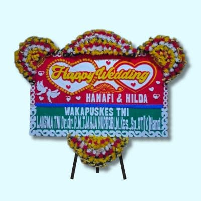 Harga papan bunga wedding di Jatibening